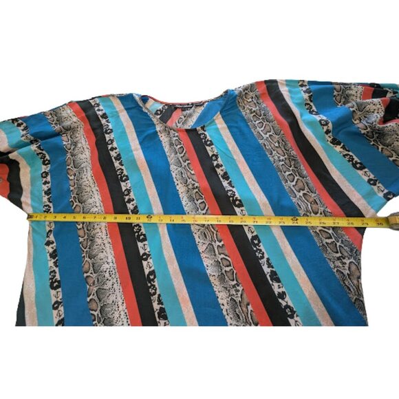 Oversized Boho Style Python Stripe Kimono Top Tolani Collection Size Large - Picture 7 of 12